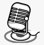 Radio Microphone Clipart - Mic Clipart Black And White, HD P