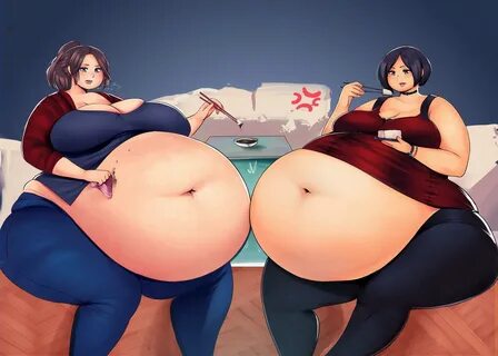 Ada and Claire by JayKuma Body Inflation Know Your Meme