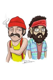 Pencil Cheech And Chong Drawing - Just finished this drawing