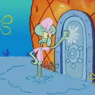 Knocking on your neighbor's door during a flood ..Squidward 