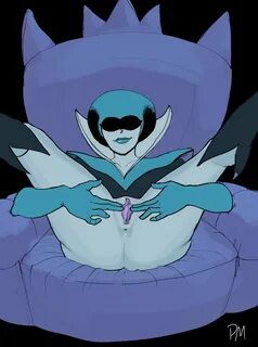 “Queen from Deltarune playing on her throne” .