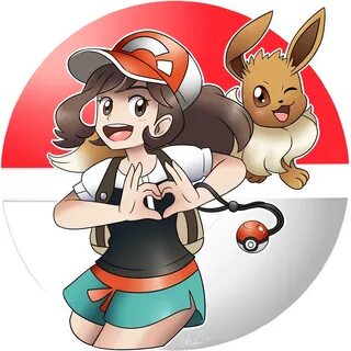 Female Trainer and Eevee by AquaAzeem Pokémon Let's Go Cute 