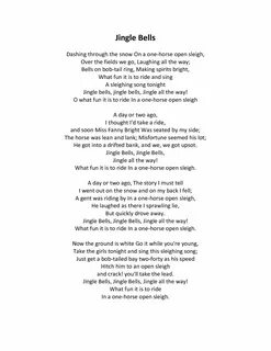 Jingle Bells - Lyrics! Jingle bells lyrics, Jingle bells, Ma