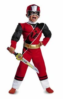 Disguise Red Ranger Ninja Steel Toddler Muscle Costume 2T Wa