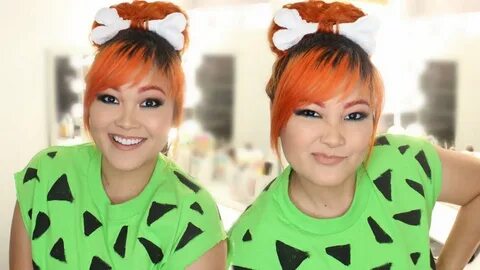DIY Pebbles Flintstones Halloween Costume (Hair, Makeup & Ou