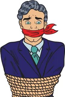 Call 3231 - Tied Up Man Cartoon Clipart - Full Size Clipart 