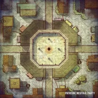 City Fighting Pit : battlemaps Fantasy map, Dungeon maps, Dn