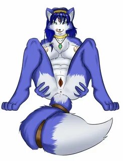 krystal, star fox, color, white background, 4 toes, 5 fingers, anthro, anus...