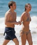 Laura Haddock wearing tiny string bikini with her boyfriend 