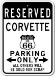 Corvette Reserved Parking Only Sign-18975