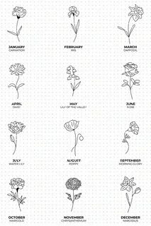 Birth Flower Minimalist Carnation Tattoo Simple - Jaka-Attac