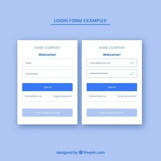 Premium Vector White And Blue Login Form