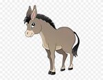Donkey Mule Royalty Free Clip Art - Cute Donkey Cartoon - Fr