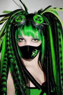 green bioHz Cybergoth, Cybergoth fashion, Cybergoth style