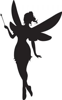 Silhouette Fairy Wand Clip Art - Transparent Background Fair