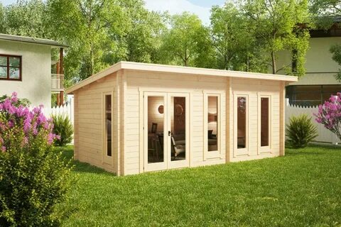 Gartenhaus mit Pultdach Liam 16m2 / 6 x 3 m / 44 mm - Hansag