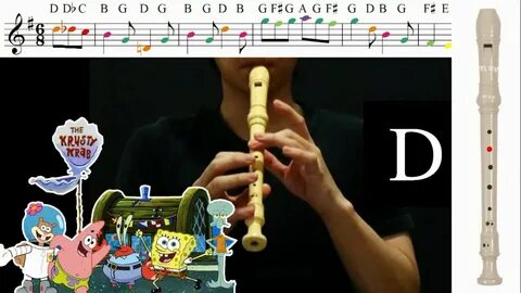 Krusty Krab music on Recorder - Easy Tutorial for Beginners 