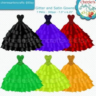 Gown clipart quinceanera dress - Pencil and in color gown cl