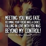 Falling in love with you was beyond my control Relationship 