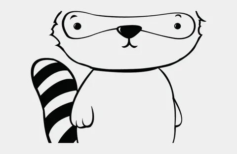 Raccoon Clipart Black And White - Simple Raccoon Easy Drawin