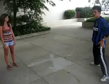 Girl In Short Kicks Guy In The Balls GIF Gfycat