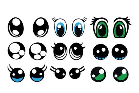 Kawaii Eye Compilation Clipart Graphic by AM Digital Designs