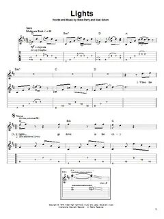 Lights Sheet Music Journey Guitar Tab - Lights Journey Sheet