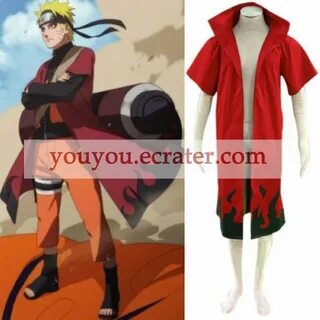 Naruto Uzumaki Naruto Sage Red Cosplay Costume cloak