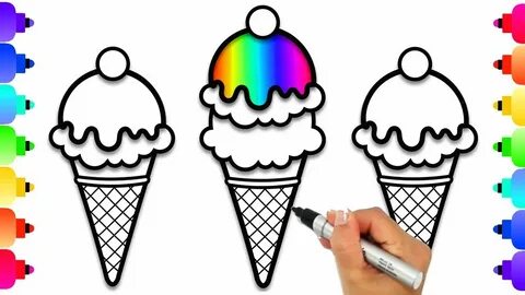 How to Draw Rainbow Ice Cream Cones Rainbow Ice Cream Cones 