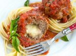 Spaghetti and Mozzarella stuffed Turkey Meatballs - Tasteful