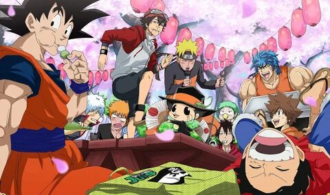 Wallpaper : crossover, Uzumaki Naruto, Son Goku, Monkey D Lu