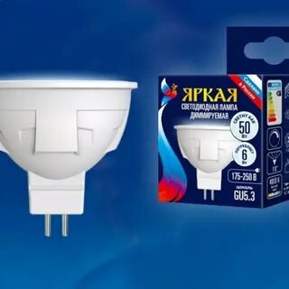 UL-00003989 Uniel Led-jcdr 6w/nw/gu5.3/fr/dim plp01wh лампа 