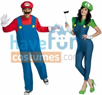 Купить Paar Kostüme Mario und Luigi Erwachsenen Herren Damen