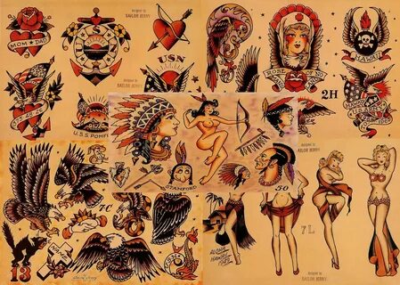 Купить Sailor Jerry Flash Art 11x17" 5 Sheet Set Б/У на Аукц