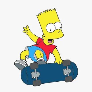 Bart Simpson With Skattor - Bart Simpson Skateboard Tattoo, 