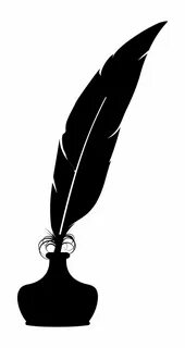 Feather Quill And Inkwell Silhouette Clip Art Image - ClipSa