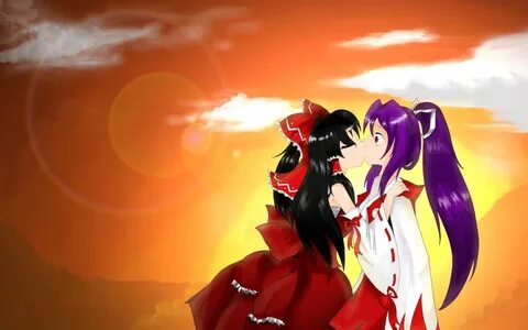 Safebooru - 2girls bigling zhilian black hair hakurei reimu 