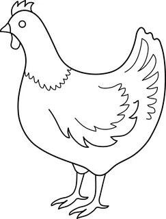 chicken clipart png - Colorable Hen Line Art Free Clip Clipa