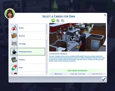 The Sims 4 - Карьера работника кофейни " Моды и скины