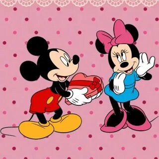 Mickey has a box of Valentine chocolates to share with Minni