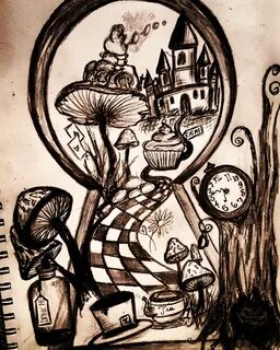 wonderland doodles - Google Search Alice and wonderland tatt