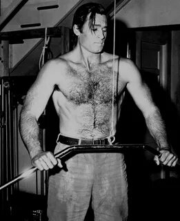 Movie and TV Actor Clint Walker in the studio gym 1960's Fli