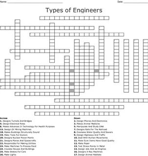 Similar to Engineer Crossword Puzzle - WordMint