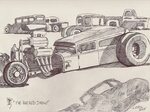 The Rat Rod Show Drawing by Larry Fox Pixels