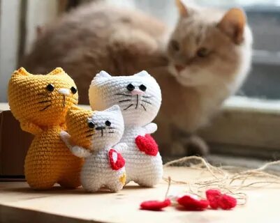 Сердечный котик амигуруми: схема вязания
