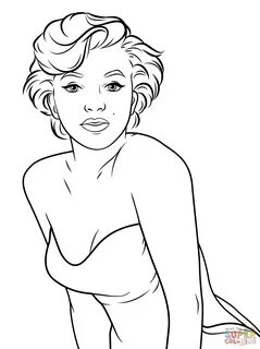 The best free Marilyn monroe coloring page images. Download 