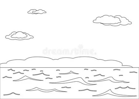 Cargo ships, clouds, sea stock vector. Illustration of nauti