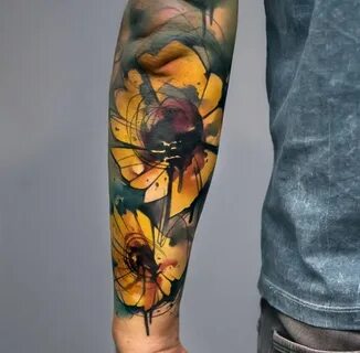 Pin by George Cole on tattoos Sunflower tattoos, Watercolor 