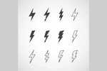 Lightnings Icons Set Bolt tattoo, Lightening tattoo, Lightni