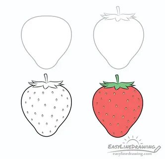 How to Draw a Strawberry Step by Step - EasyLineDrawing